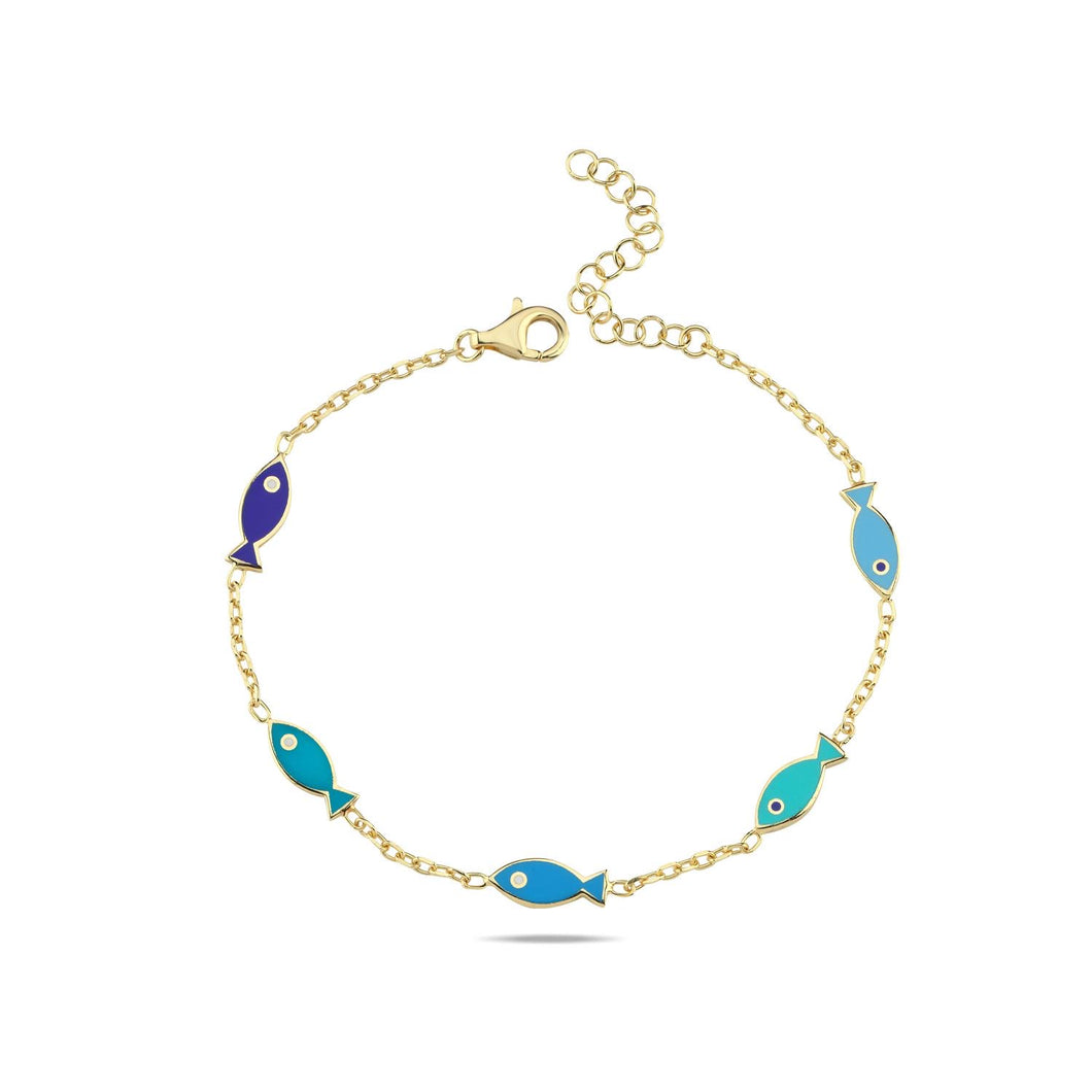 Lucky fishes bracelet blues