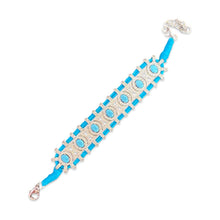 Load image into Gallery viewer, Braided bracelet luxury medium turquoise silver