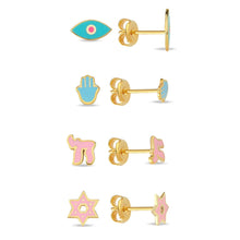 Load image into Gallery viewer, Single stud earring Star of David color