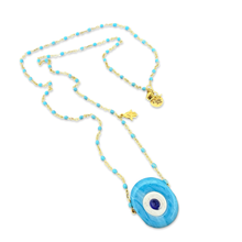 Load image into Gallery viewer, Necklace lucky eye Santorini turquoise