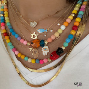 Lucky fish rainbow beads necklace