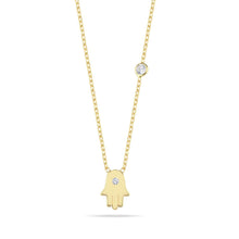 Load image into Gallery viewer, Lucky Hamsa necklace goldie