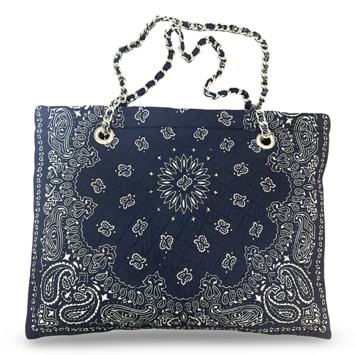Bandana book bag navy blue