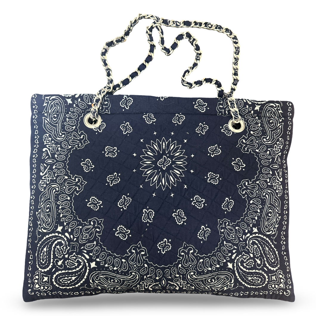Bandana book bag navy blue