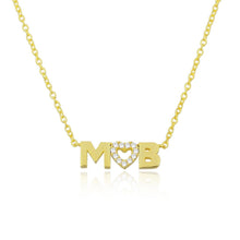 Load image into Gallery viewer, Personalized luxury initials necklace diam heart