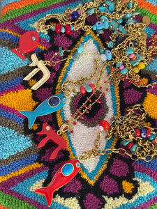 Amalfi lucky fish necklace red