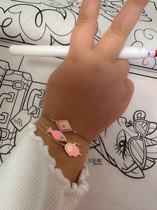 Kids lucky fish bracelet pink