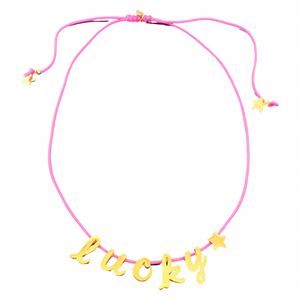 Personalized name necklace rope stars