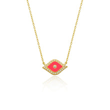 Load image into Gallery viewer, Lucky eye necklace fuxia