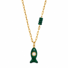 Load image into Gallery viewer, Capri fish necklace small green