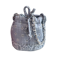 Load image into Gallery viewer, Bandana mini bucket bag grey