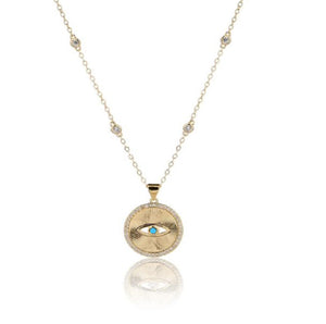 Lucky eye coin necklace
