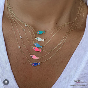 Collana pesciolino portafortuna azzurro