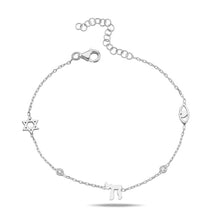 Load image into Gallery viewer, Lucky charms חי HAI bracelet silver