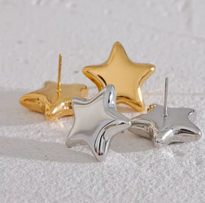 Maxi stars earrings gold