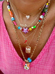 Necklace mixed lucky charms rainbow