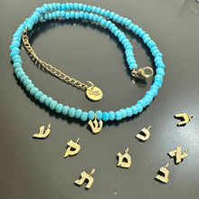 Load image into Gallery viewer, Personalized name necklace in Hebrew Turquoise