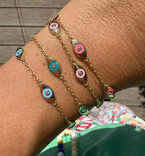 Load image into Gallery viewer, Lucky eyes bracelet turquoise