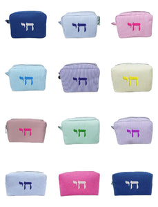 Large Pouch חי blue lines