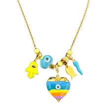 Load image into Gallery viewer, Necklace mixed lucky charms rainbow