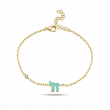 Load image into Gallery viewer, Lucky חי CHAI bracelet mini turquoise