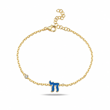 Load image into Gallery viewer, Lucky חי CHAI bracelet mini blue