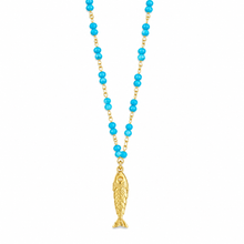 Load image into Gallery viewer, Necklace lucky fish turquoise