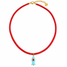 Load image into Gallery viewer, Capri fish necklace mini turquoise coral
