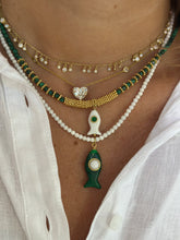 Load image into Gallery viewer, Capri fish necklace green white