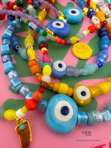 Lucky Eye Santorini beads chocker blue