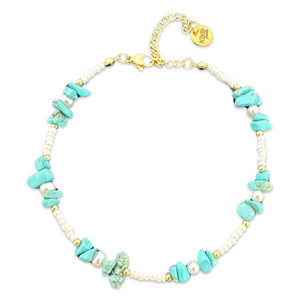 Beads anklet turquoise