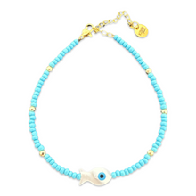 Load image into Gallery viewer, Lucky fish anklet blue