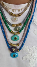 Load image into Gallery viewer, Lucky eye lace necklace turquoise