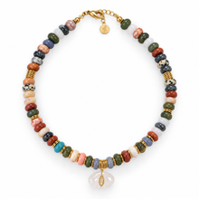 Load image into Gallery viewer, Lucky eye beads necklace brown