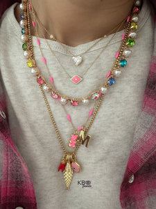 Pearls sparkle color necklace