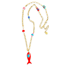 Load image into Gallery viewer, Amalfi lucky fish necklace red