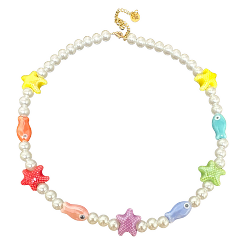 Star fish pearls necklace