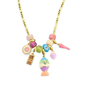 Necklace lucky fish charms pastel