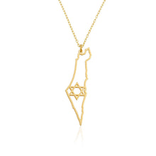 Load image into Gallery viewer, Israel map necklace plain