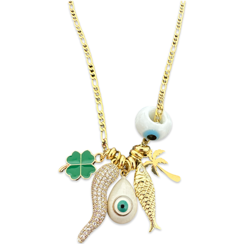 Necklace mixed lucky charms white