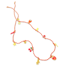 Load image into Gallery viewer, Braid necklace with lucky charms red