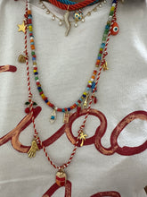 Load image into Gallery viewer, Braid necklace with lucky charms red