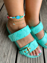 Load image into Gallery viewer, Anklet turquoise flowers