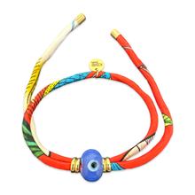Load image into Gallery viewer, Silk bracelet with lucky eye RED