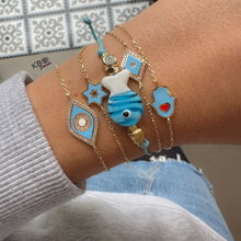 Load image into Gallery viewer, Lucky eye bracelet midi baby blue