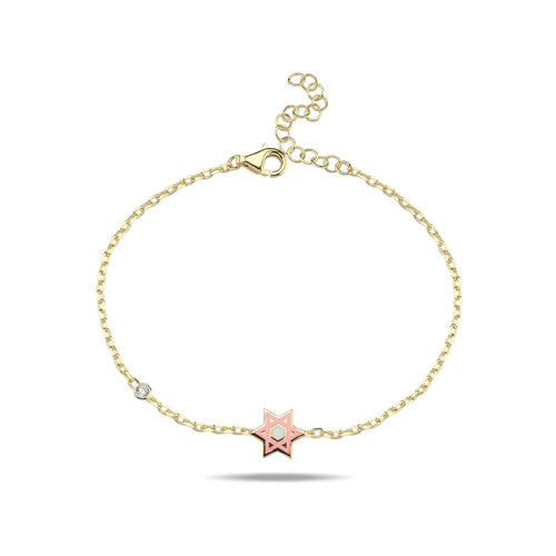 Maghen David bracelet mini pink