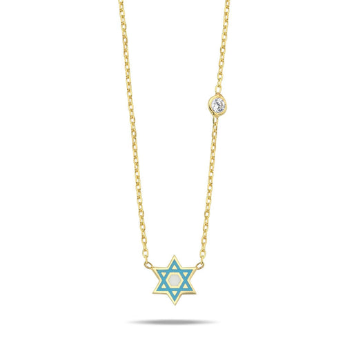 Maghen David necklace mini turquoise