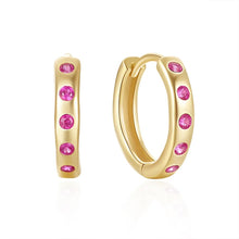 Load image into Gallery viewer, Huggie earring diam fuxia
