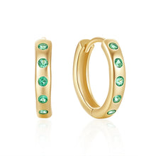 Load image into Gallery viewer, Huggie earring diam green