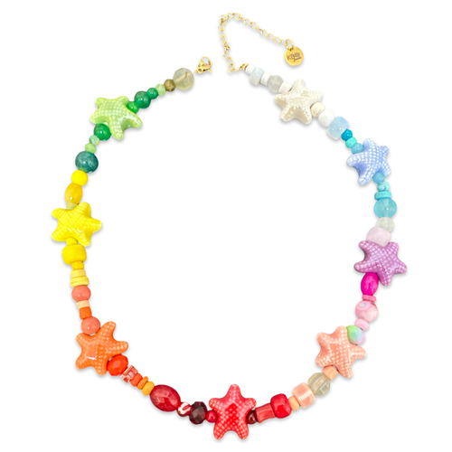Star fish necklace rainbow